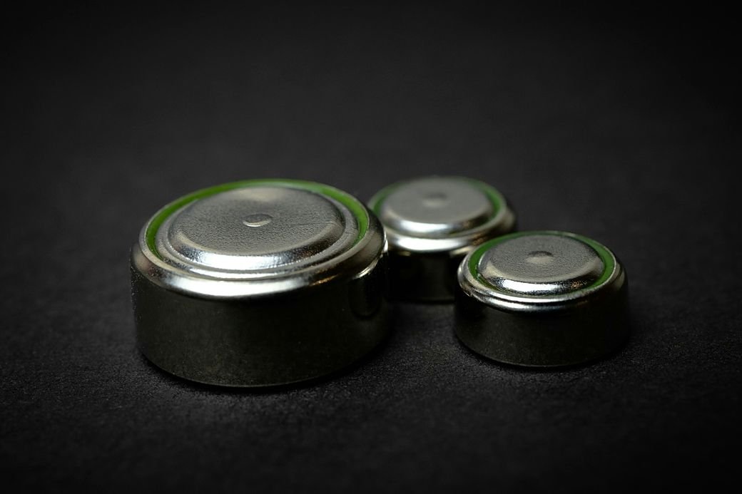 Three button cell batteries for a car key fob
